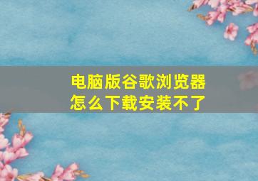 电脑版谷歌浏览器怎么下载安装不了