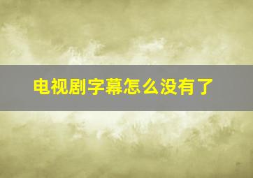 电视剧字幕怎么没有了