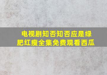 电视剧知否知否应是绿肥红瘦全集免费观看西瓜