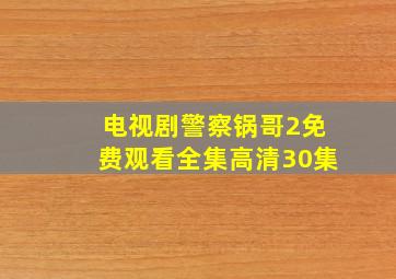 电视剧警察锅哥2免费观看全集高清30集