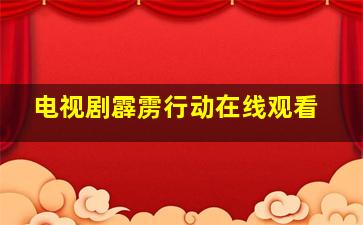 电视剧霹雳行动在线观看