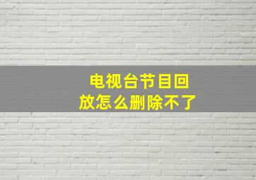 电视台节目回放怎么删除不了