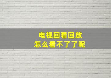 电视回看回放怎么看不了了呢