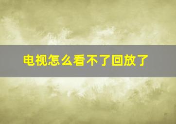 电视怎么看不了回放了