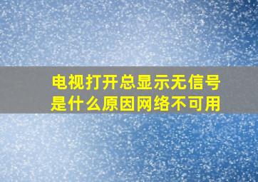 电视打开总显示无信号是什么原因网络不可用