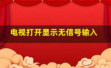 电视打开显示无信号输入