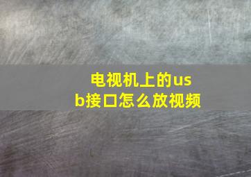 电视机上的usb接口怎么放视频