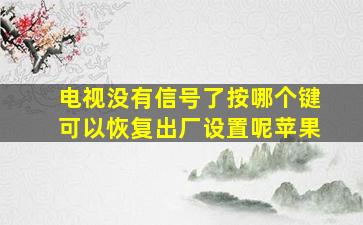 电视没有信号了按哪个键可以恢复出厂设置呢苹果