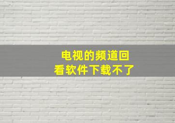 电视的频道回看软件下载不了