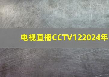 电视直播CCTV122024年