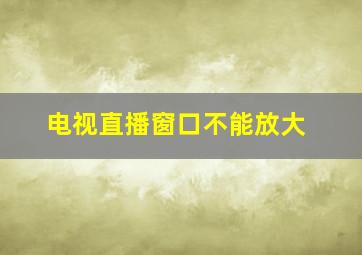 电视直播窗口不能放大