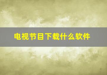 电视节目下载什么软件