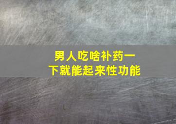 男人吃啥补药一下就能起来性功能