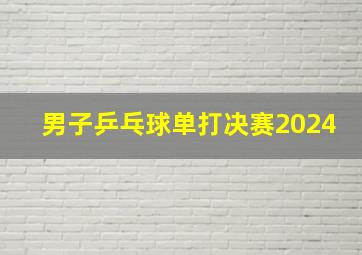 男子乒乓球单打决赛2024