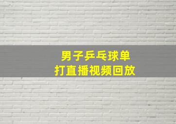 男子乒乓球单打直播视频回放