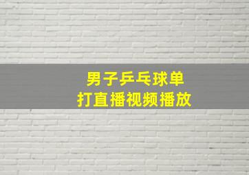 男子乒乓球单打直播视频播放