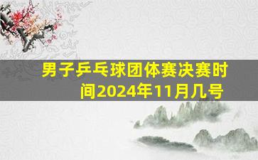 男子乒乓球团体赛决赛时间2024年11月几号