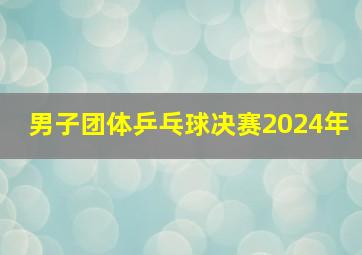 男子团体乒乓球决赛2024年