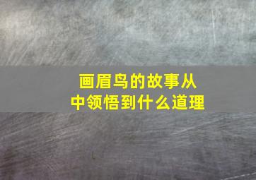 画眉鸟的故事从中领悟到什么道理