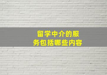 留学中介的服务包括哪些内容