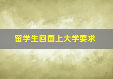 留学生回国上大学要求