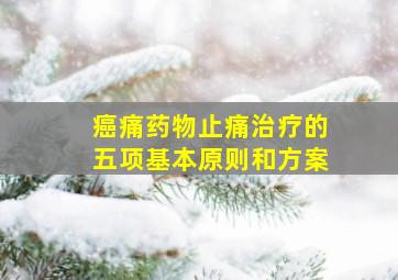 癌痛药物止痛治疗的五项基本原则和方案