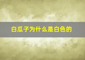 白瓜子为什么是白色的