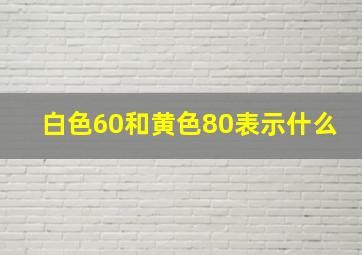 白色60和黄色80表示什么