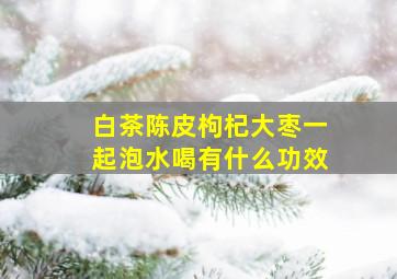 白茶陈皮枸杞大枣一起泡水喝有什么功效