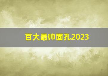 百大最帅面孔2023