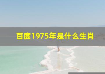 百度1975年是什么生肖