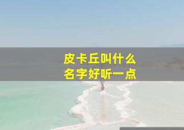 皮卡丘叫什么名字好听一点