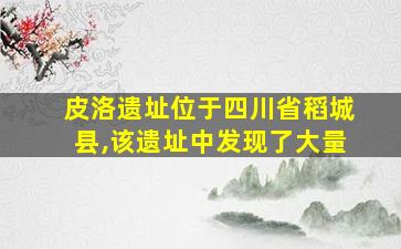 皮洛遗址位于四川省稻城县,该遗址中发现了大量