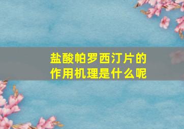 盐酸帕罗西汀片的作用机理是什么呢