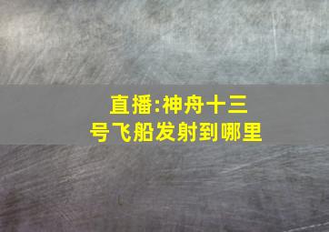 直播:神舟十三号飞船发射到哪里