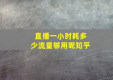 直播一小时耗多少流量够用呢知乎