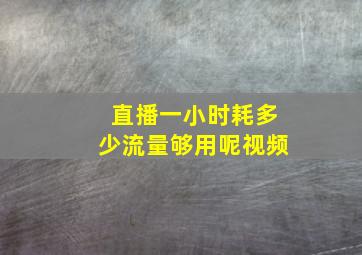 直播一小时耗多少流量够用呢视频