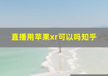 直播用苹果xr可以吗知乎