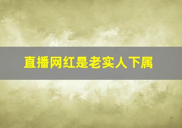 直播网红是老实人下属