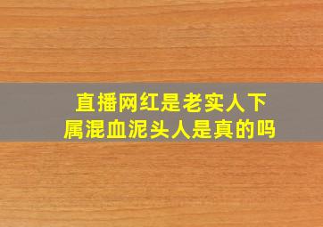 直播网红是老实人下属混血泥头人是真的吗