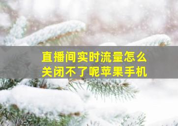 直播间实时流量怎么关闭不了呢苹果手机