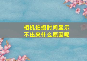 相机拍摄时间显示不出来什么原因呢