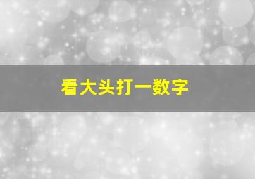 看大头打一数字