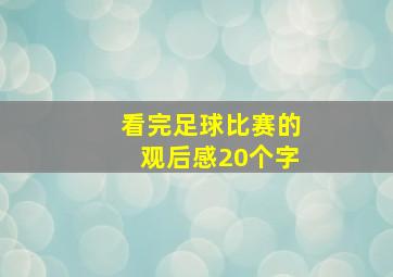 看完足球比赛的观后感20个字