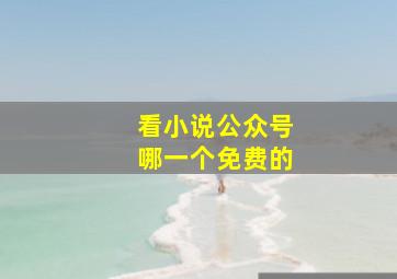 看小说公众号哪一个免费的