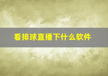 看排球直播下什么软件