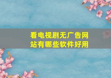 看电视剧无广告网站有哪些软件好用