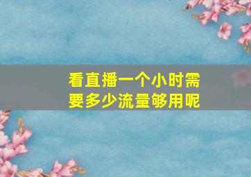 看直播一个小时需要多少流量够用呢