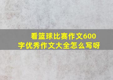 看篮球比赛作文600字优秀作文大全怎么写呀