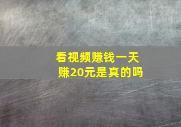 看视频赚钱一天赚20元是真的吗